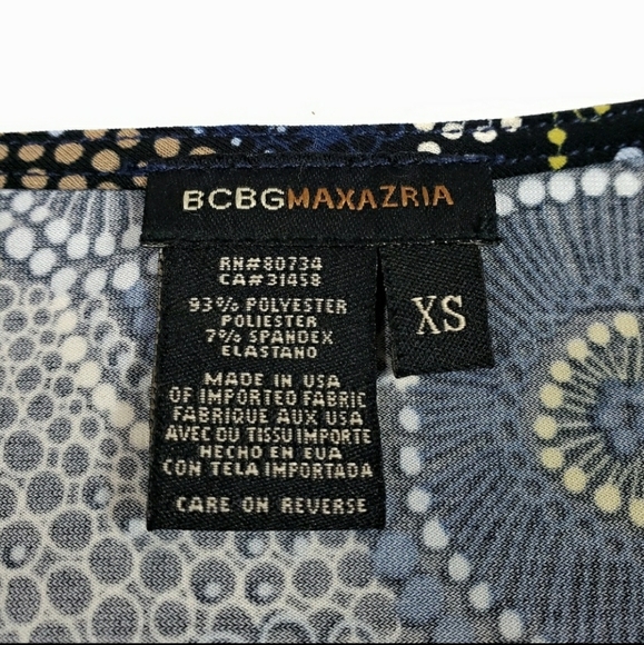 BcbgMaxAzria XS Stretch Mosaic Dot Empire Top (A) - Picture 4 of 8
